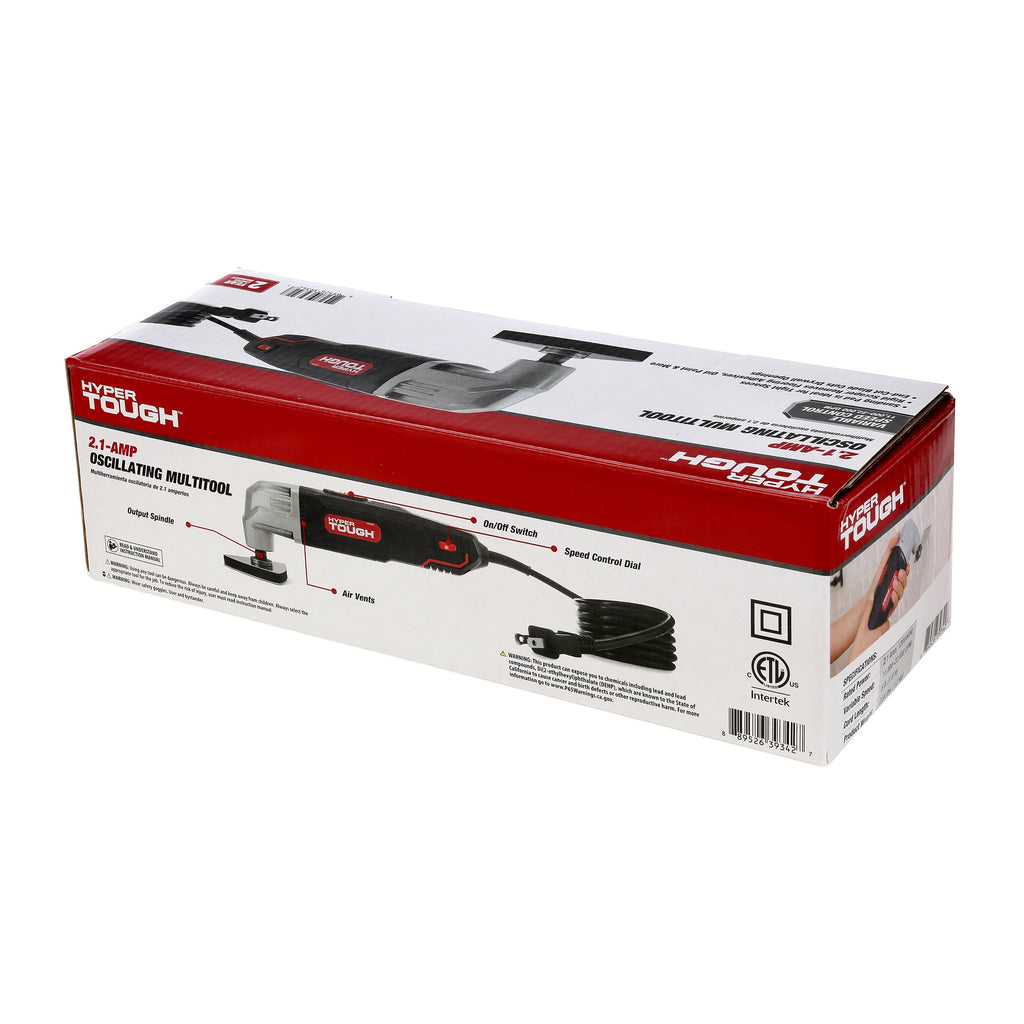 Hyper Tough 2.1 Amp Corded Oscillating Multi-Function Tool with Variable Speed and Accessories