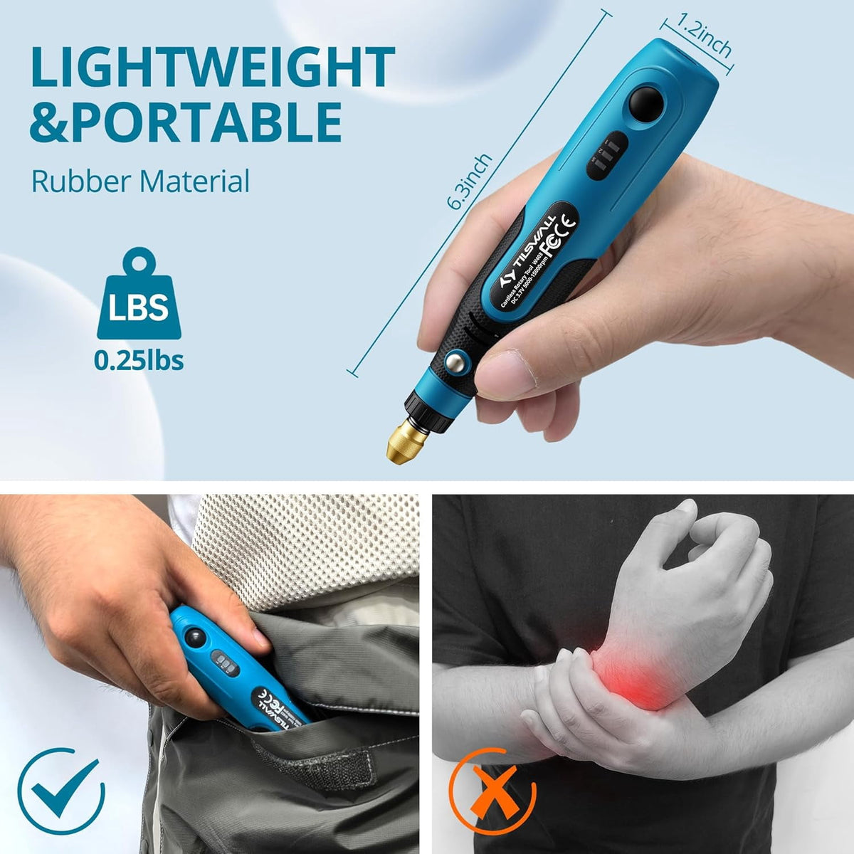 Tilswall Mini Cordless Rotary Tool, 3-Speed and USB Charging Rotary Tool Kit with 82 Accessories, Multi-Purpose 3.7V Power Rotary Tool for Sanding, Polishing, Drilling, Etching, Engraving, DIY Crafts