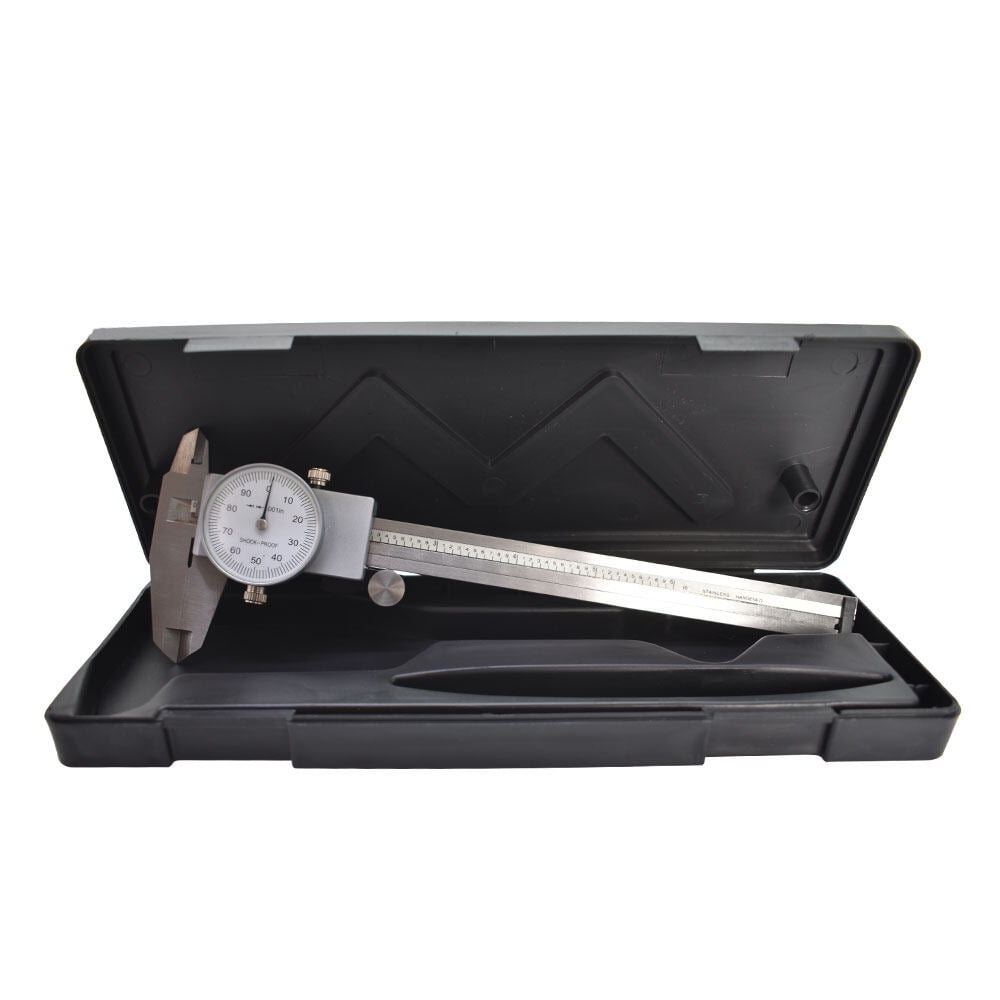 ALL-CARB 6" Dial Caliper Carbon Steel Shockproof 0.001" of one Inch With Case