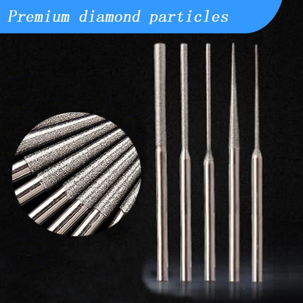 20pcs Diamond Mounted Bead Reamer , 5 Different Shapes Diamond Drill Bit, 1/8 Inch Shank Diamond Grinding Tool for Dremel Rotary Tool
