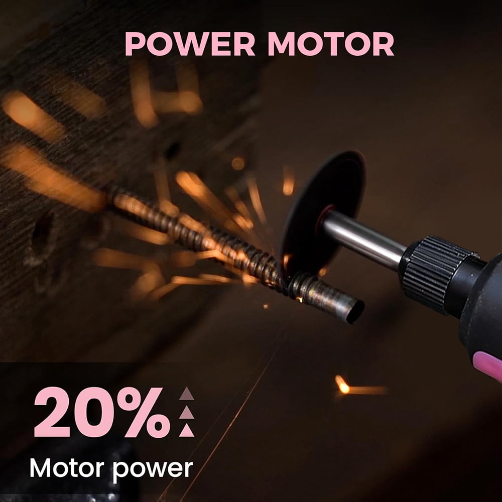 INTELIVE 50pcs Mini Cordless Rotary Tool Set, 16000RPM Cordless Electric Grinder Set Kit, Lightweight Mini Grinder with 3 Speeds for Curving DIY Cutting Crafting Work, Pink