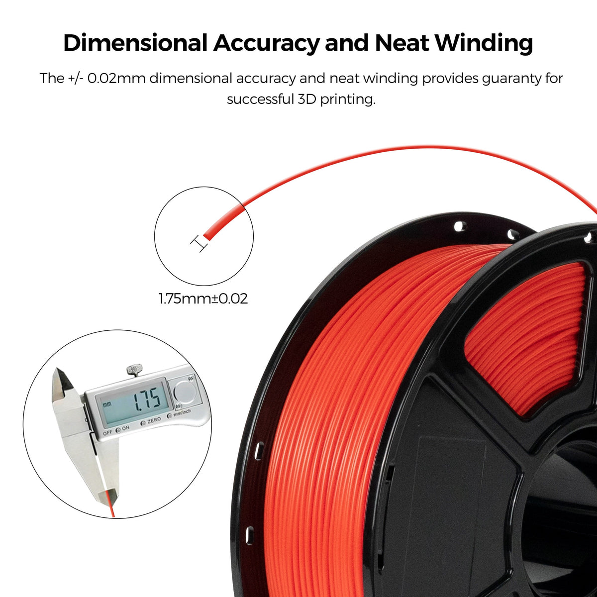 Flashforge ABS Pro Filament 1.75mm, 1KG/2.2lbs ABS Pro 3D Printer Filament, Black