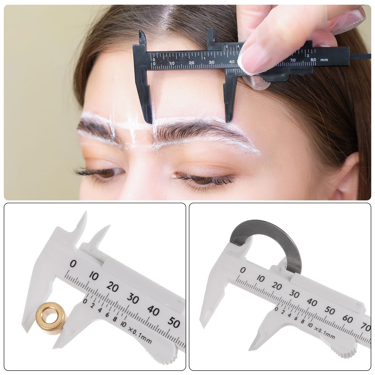 Uxcell 10pcs Mini Plastic Vernier Caliper 100mm Single Scale Metric Sliding Gauge Measuring Tool Ruler, White