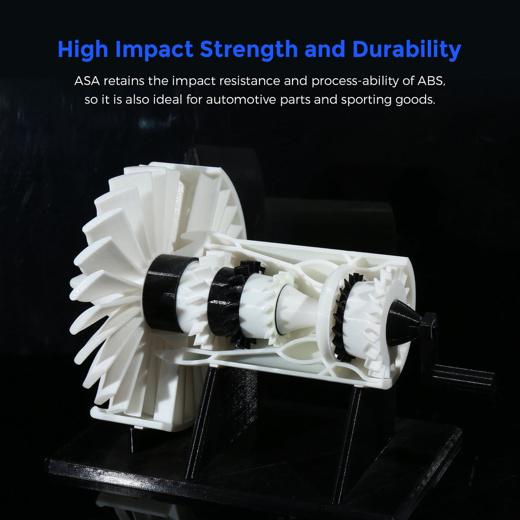 Flashforge ASA Filament 1.75mm, 1KG/2.2lbs UV Resistant ASA 3D Printer Filament with Satin Finish, White