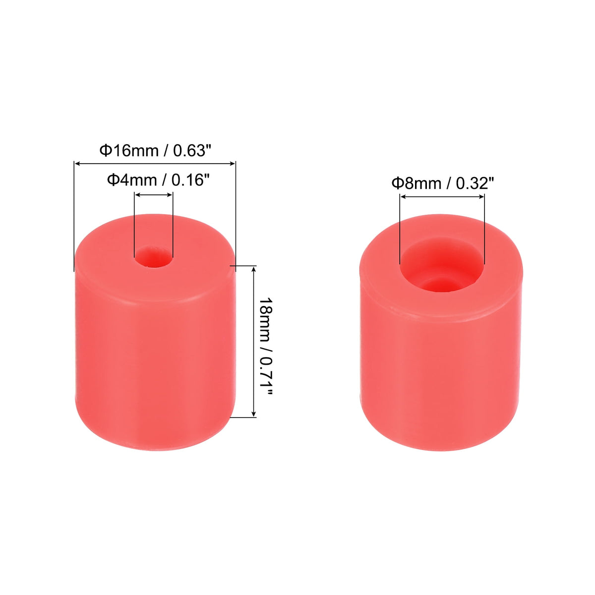 Uxcell 12Pcs Silicone Bed Mounts 3D Printer Heat Bed Silicone Leveling Column Silicone Buffer 18mm for 3D Red