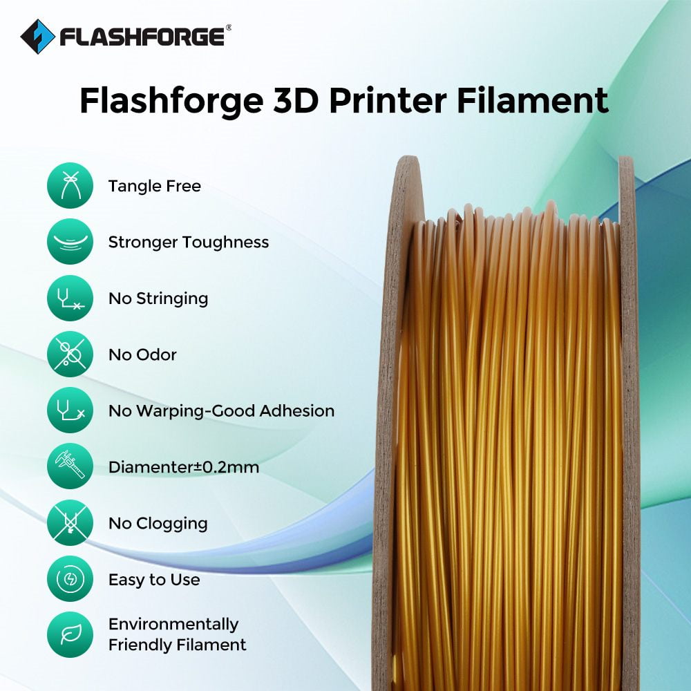 Flashforge PETG Filament 1.75mm, 1KG/2.2lbs PETG 3D Printer Filament, Burnt Titanium