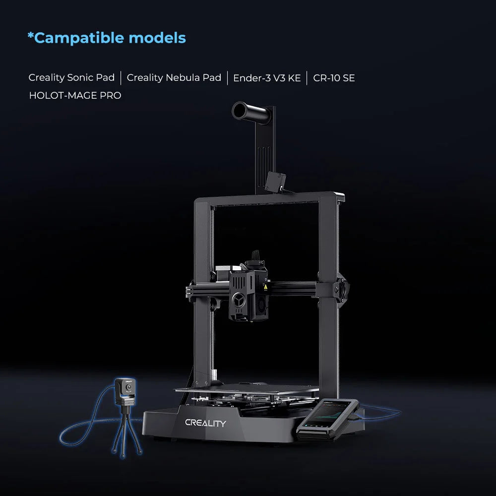 Creality Official 3D Printer Nebula Camera Night Vision Function Remote Monitoring WiFi Connection Auto Generate Time-lapse Photography Live Camera 24-Hour 3D Print Monitoring for 3D Printer Ender-3