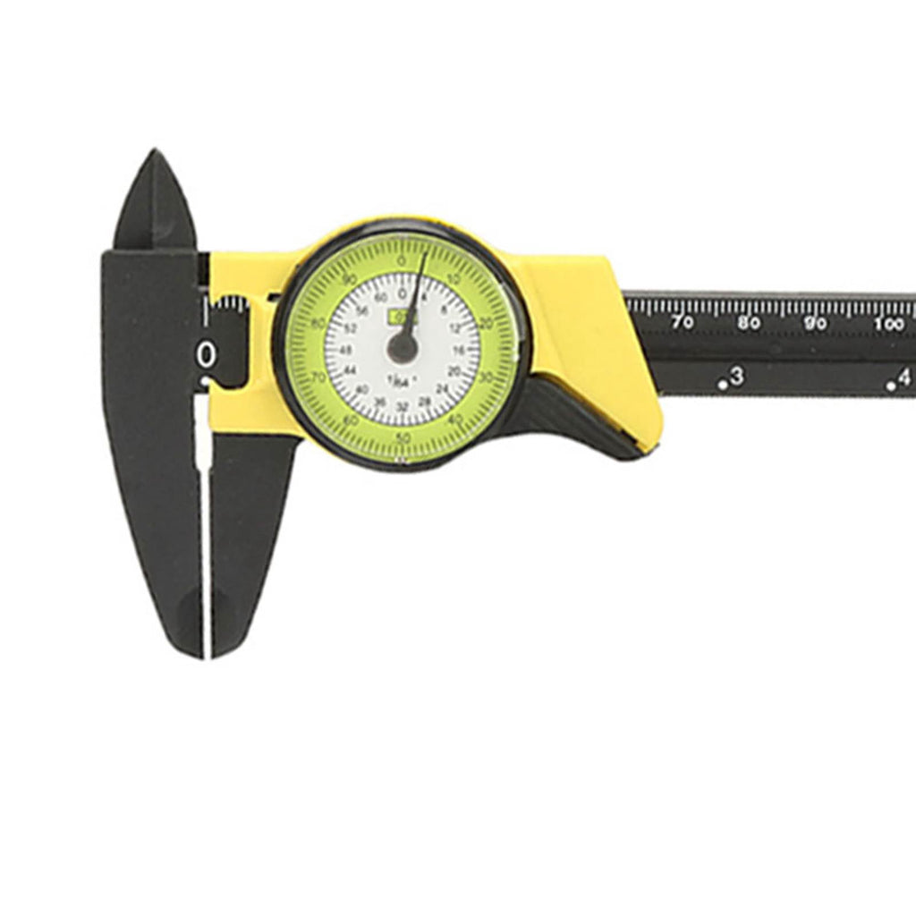 NFTIGB 0-150mm Plastic Dial Vernier Caliper Ruler, High-Precision 0.1mm Reading Measure Tool for DIY Woodworking and Crafting (6 inches / 15.2 cm, Yellow)