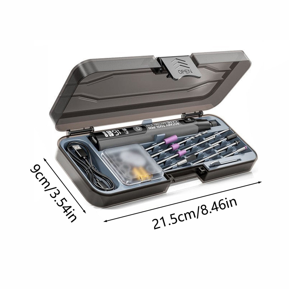 Cordless Rotary Tool Kit, Variable Speed 600-15000 RPM with Digital Display, Electric Grinding Pen for Sanding Carving Polishing, Type-C Portable Power Tool for DIY Woodworking Jewelry Model Making