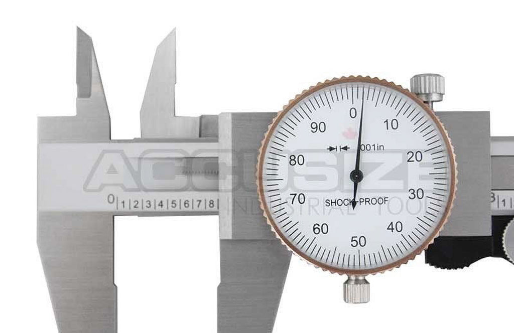 Accusize 0-12 inch by 0.001 inch Precision Dial Caliper, Stainless Steel, in Fitted Box, P920-S212