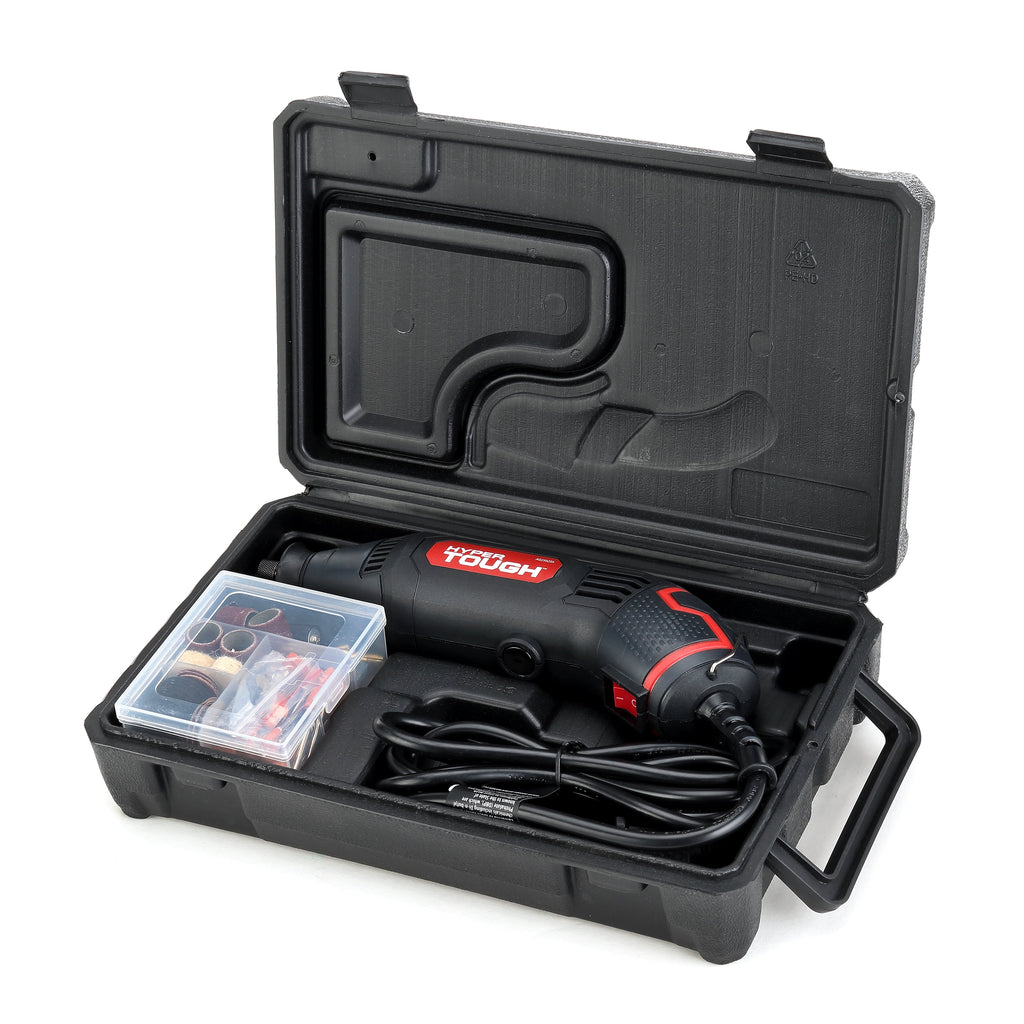 Hyper Tough 1.5 Amp Corded Rotary Tool, 120V Variable Speed with 105 Accessories and Storage Case