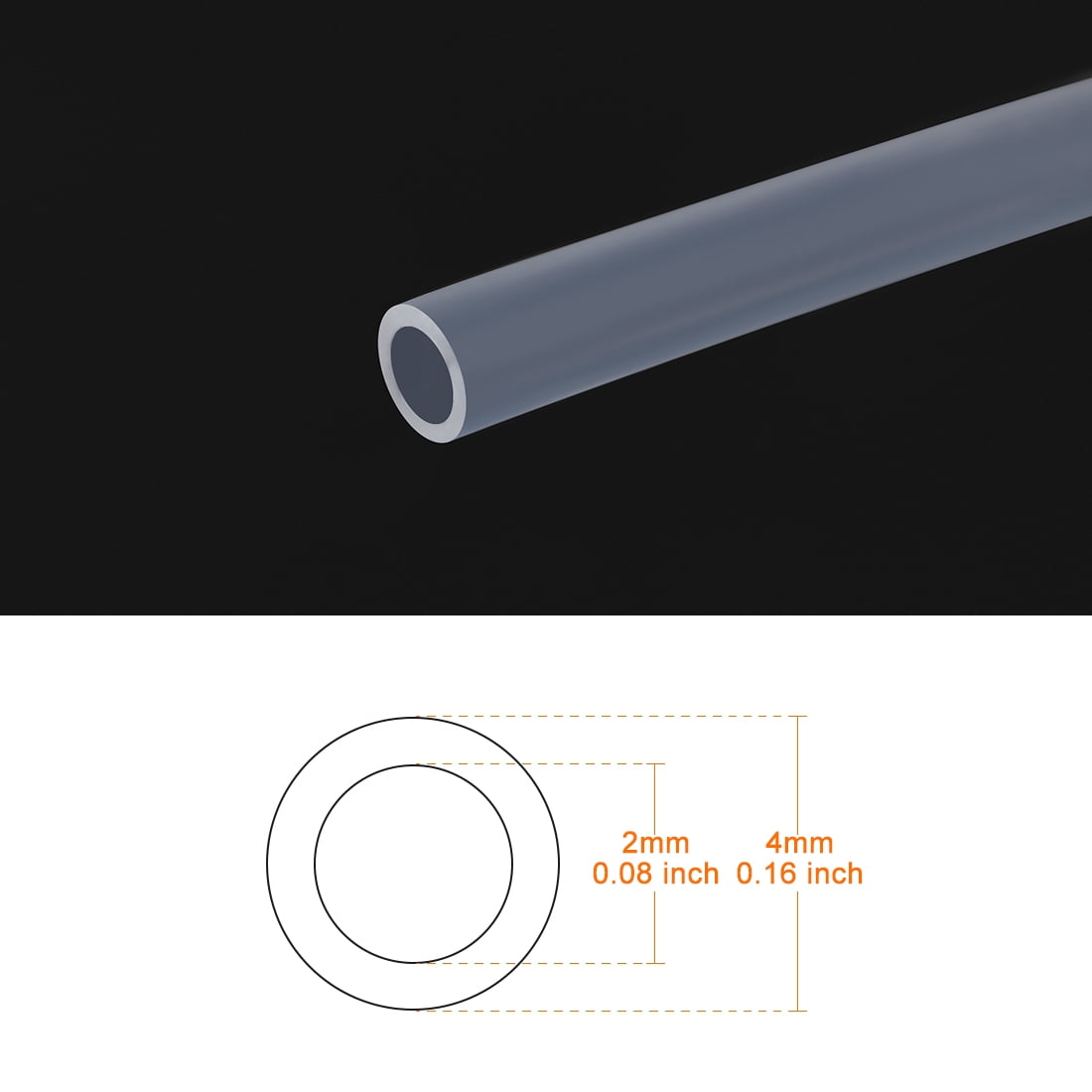 Uxcell 2mm ID 4mm OD Tube 1 Meter 3.3ft Long Pipe For 3D Printer RepRap