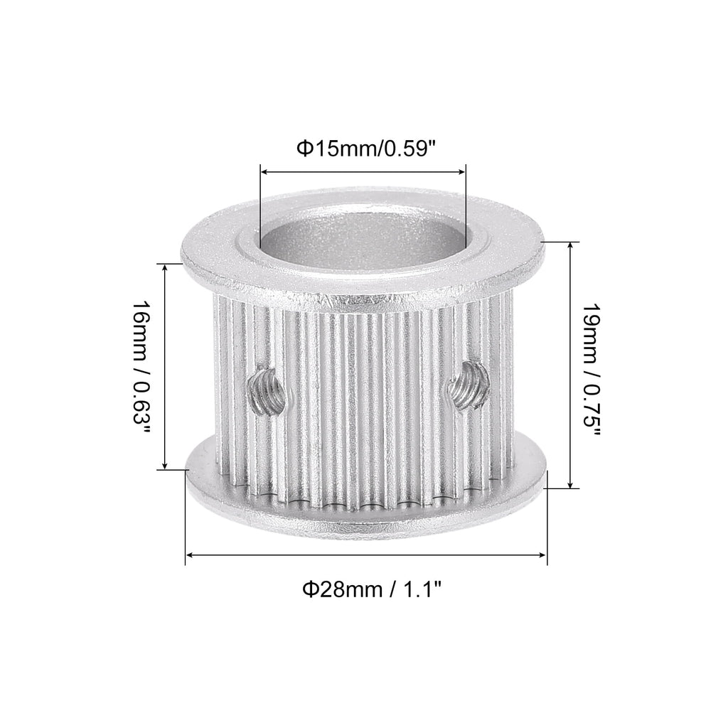 Uxcell 3M25 Teeth Timing Pulley Synchronous Wheel Belt Drive Gear with M4 Screw 15mm Bore for Belt, 3D Printer, CNC