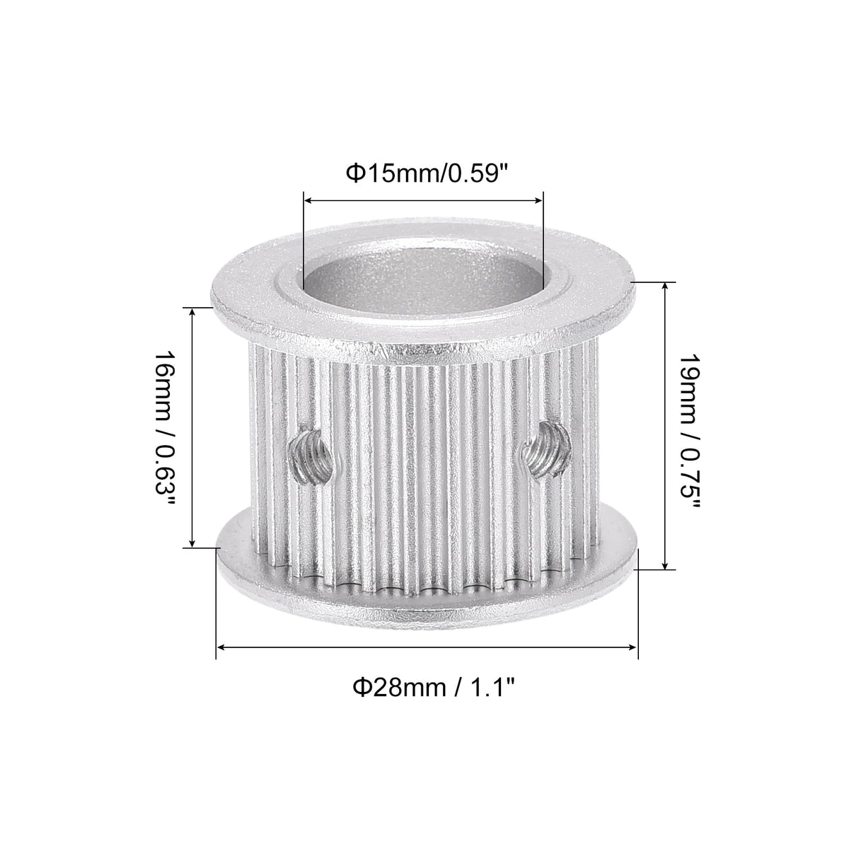 Uxcell 3M25 Teeth Timing Pulley Synchronous Wheel Belt Drive Gear with M4 Screw 15mm Bore for Belt, 3D Printer, CNC