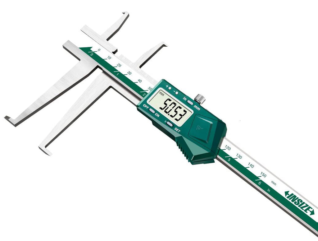 Insize ELECTRONIC INSIDE GROOVE CALIPER, upper jaw .35-6"/9-150mm, lower jaw .59-6"/15-150mm