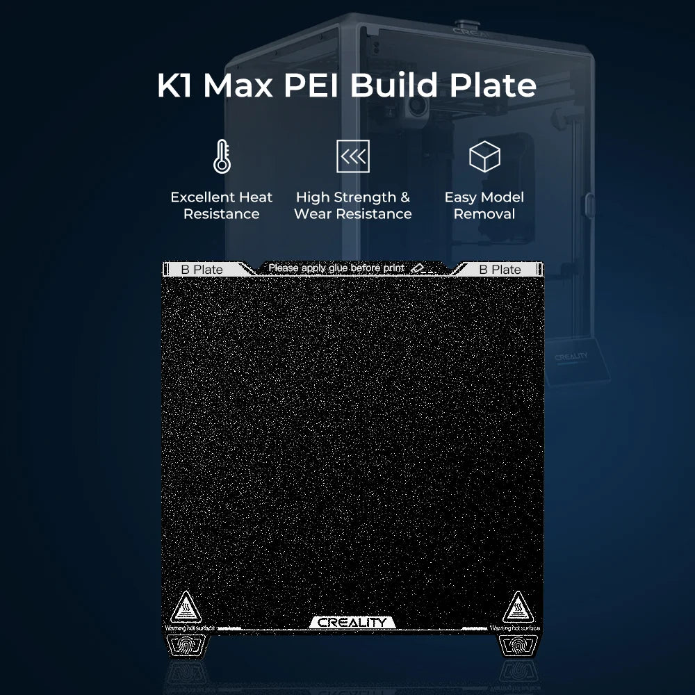 Creality K1 Max Build Plate Kit 315 * 310mm, 3D Printer Platform with Frosted PEI Surface and Soft Magnetic Sticker for K1, K1 Max, Ender 3 Max Neo, Ender 3 S1 Plus 3D Printers