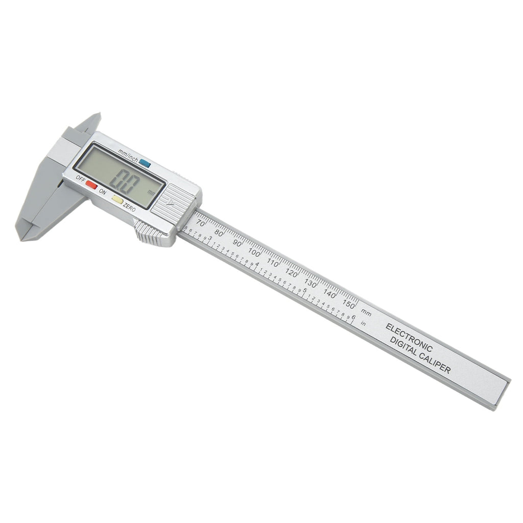 NFTIGB Digital Caliper Electronic LCD Screen Displays 6 inches / 150 mm Measuring Tool Inch Millimeter Conversion PA66 Silver