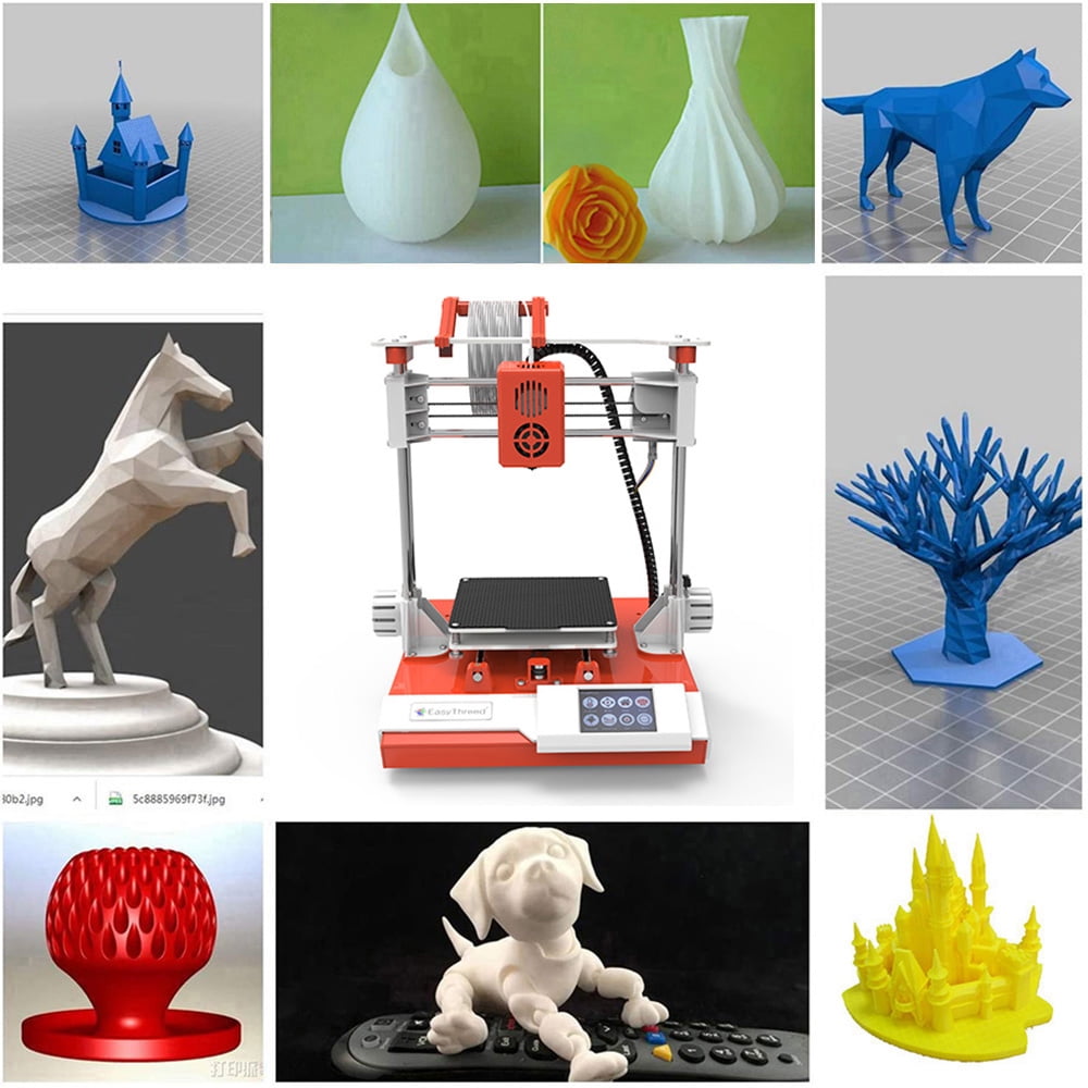 EasyThreed K6 3D Printer for Kids and Beginners, Desktop FDM 3D Printer with 2.4'' Touchscreen Control, 10m PLA Filament, Quick Assembly, Print Size 3.94x3.94x3.94in