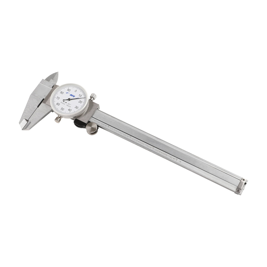HFS(R) 0-6" Imperial Dial Caliper 4 Way Measurment .001" Accuracy Shockproof Carbon Steel