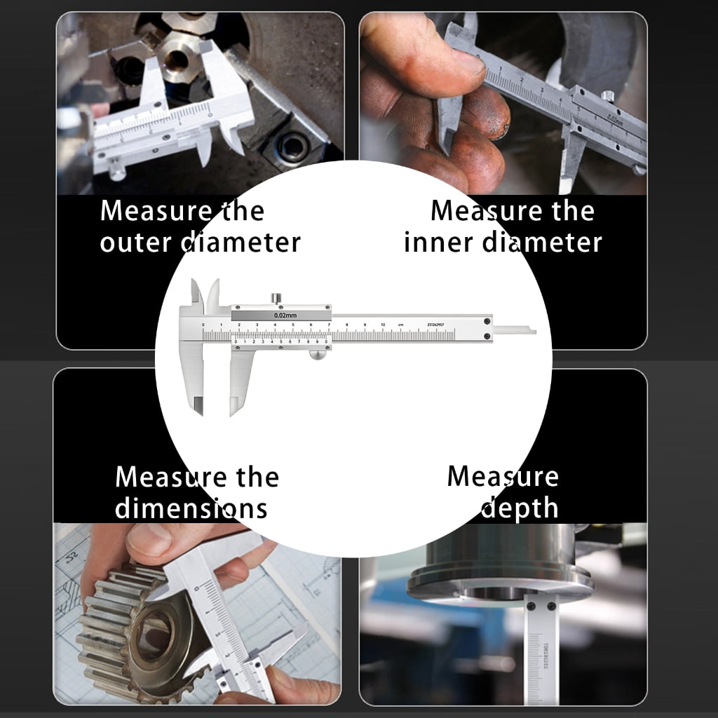 Thickness Diameter Measuring Tool Vernier Caliper for Jewelry Coin Gemstones 0-100mm Stainless Steel Caliper Micrometer