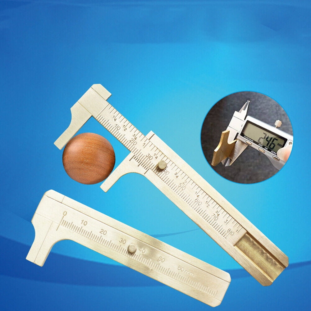 US 1-2Pc Brass Sliding Gauge Caliper Millimeter Bead Jewelry Measuring Tool Fine