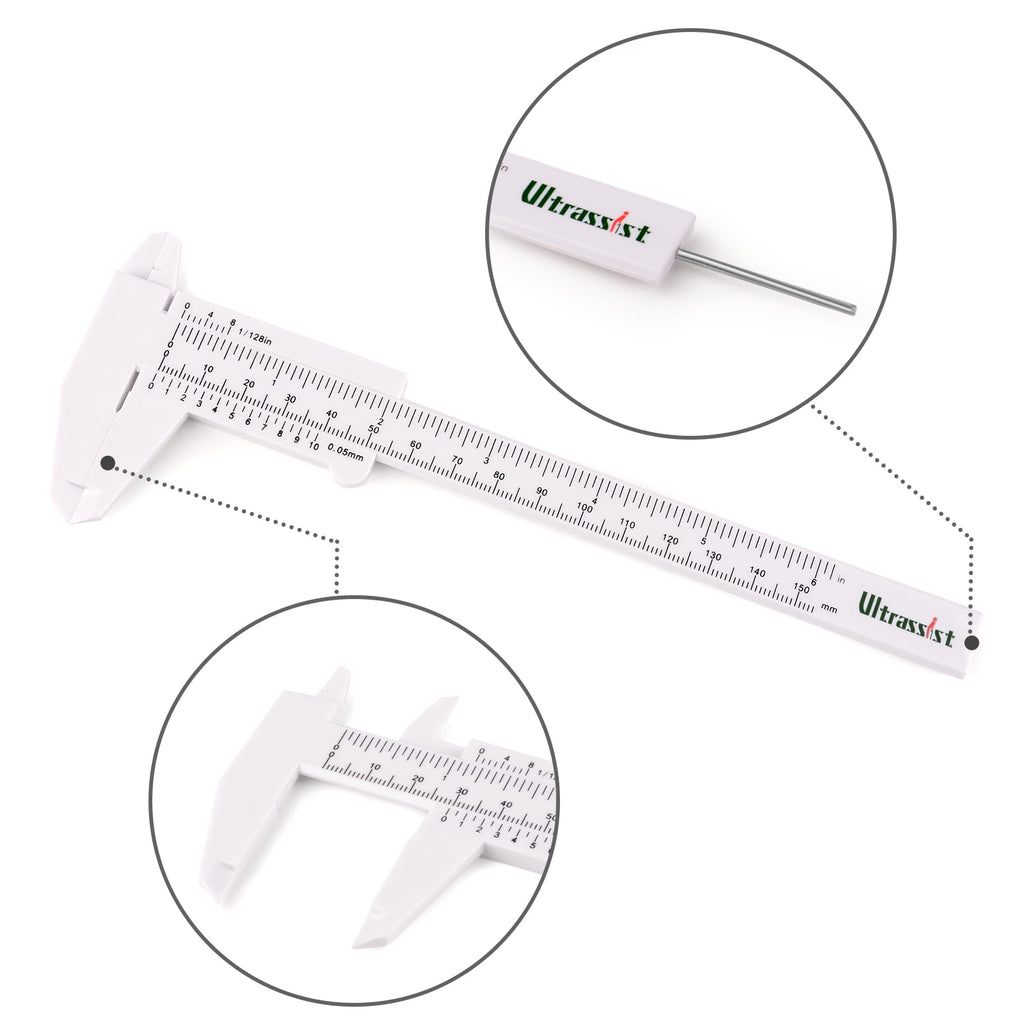 Eztrain Plastic Vernier Caliper (2pcs), 150 mm Mini Plastic Caliper