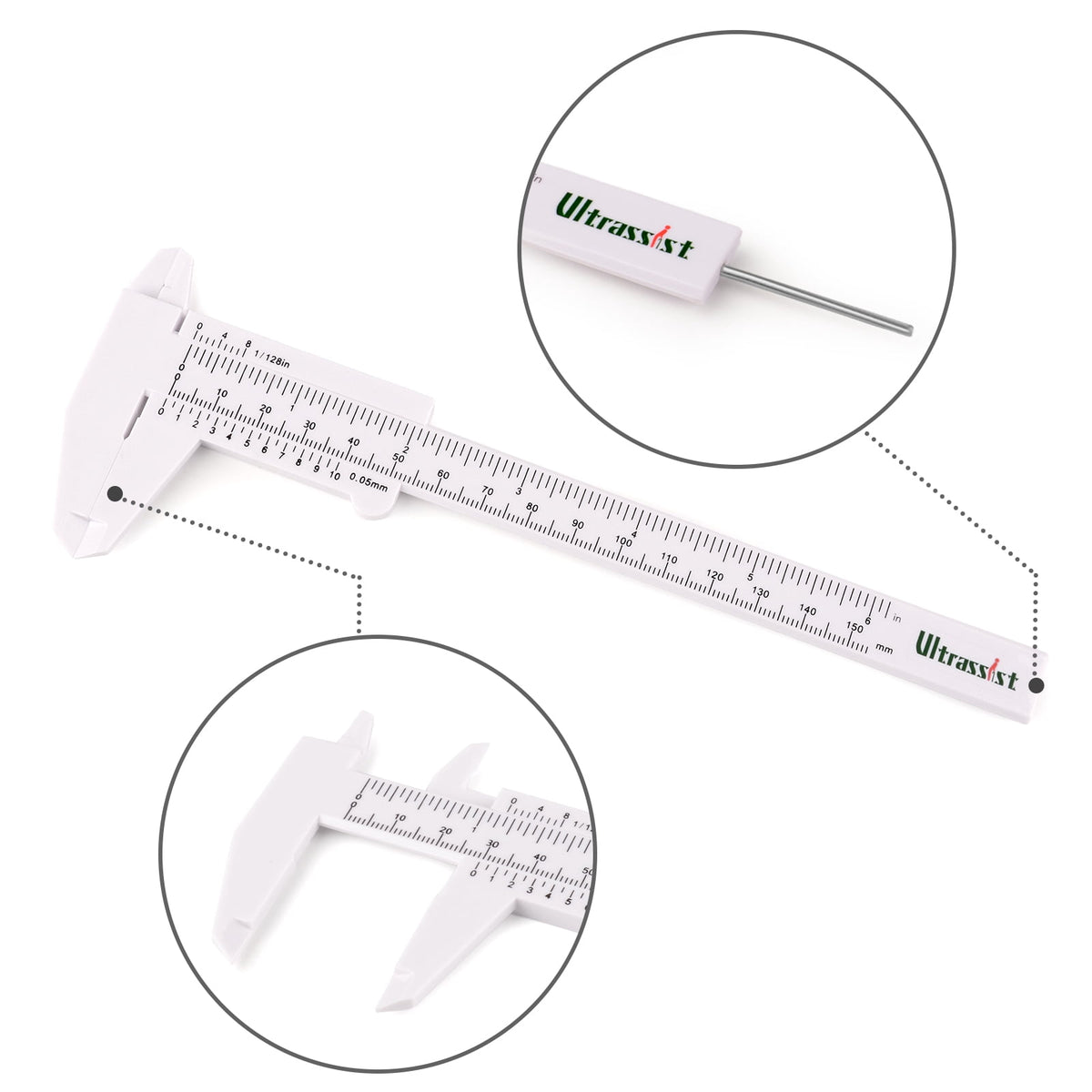 Eztrain Plastic Vernier Caliper (2pcs), 150 mm Mini Plastic Caliper