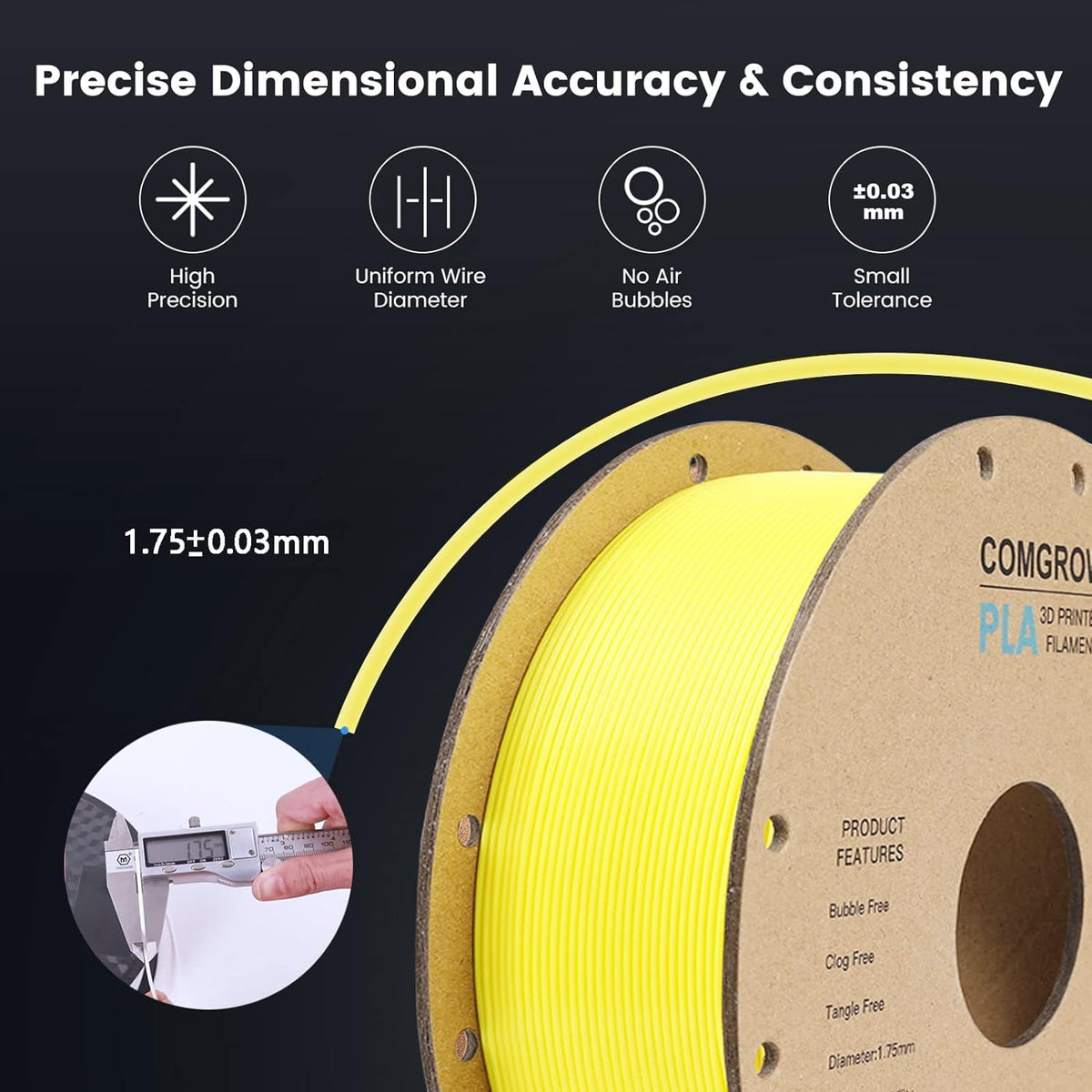 Creality Toughness PLA Filament 1.75mm Grey 1KG 3D Printer Filament