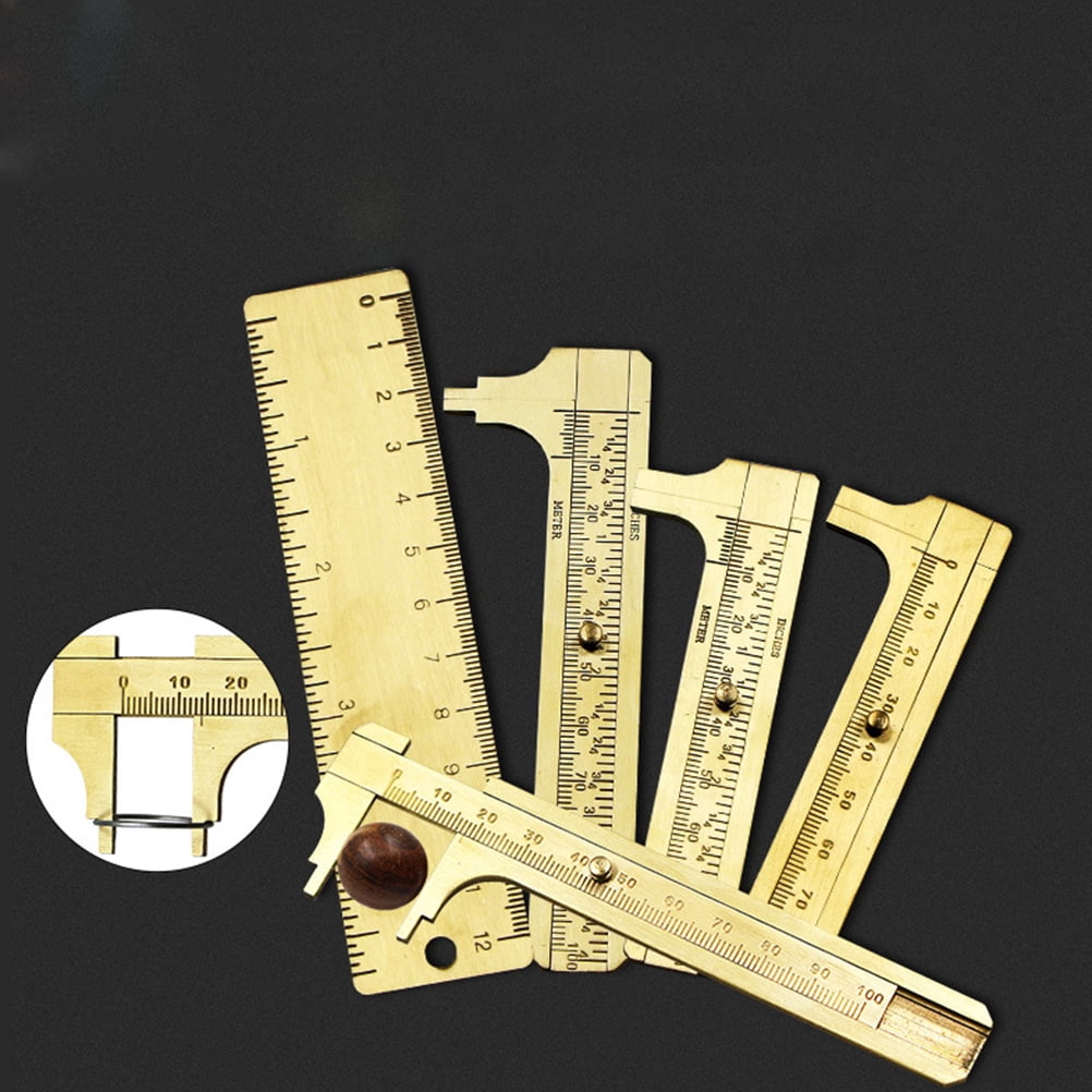 QIFULL Simple Design Brass Vernier Gauge Caliper Tool Golden Color with Easy Operation
