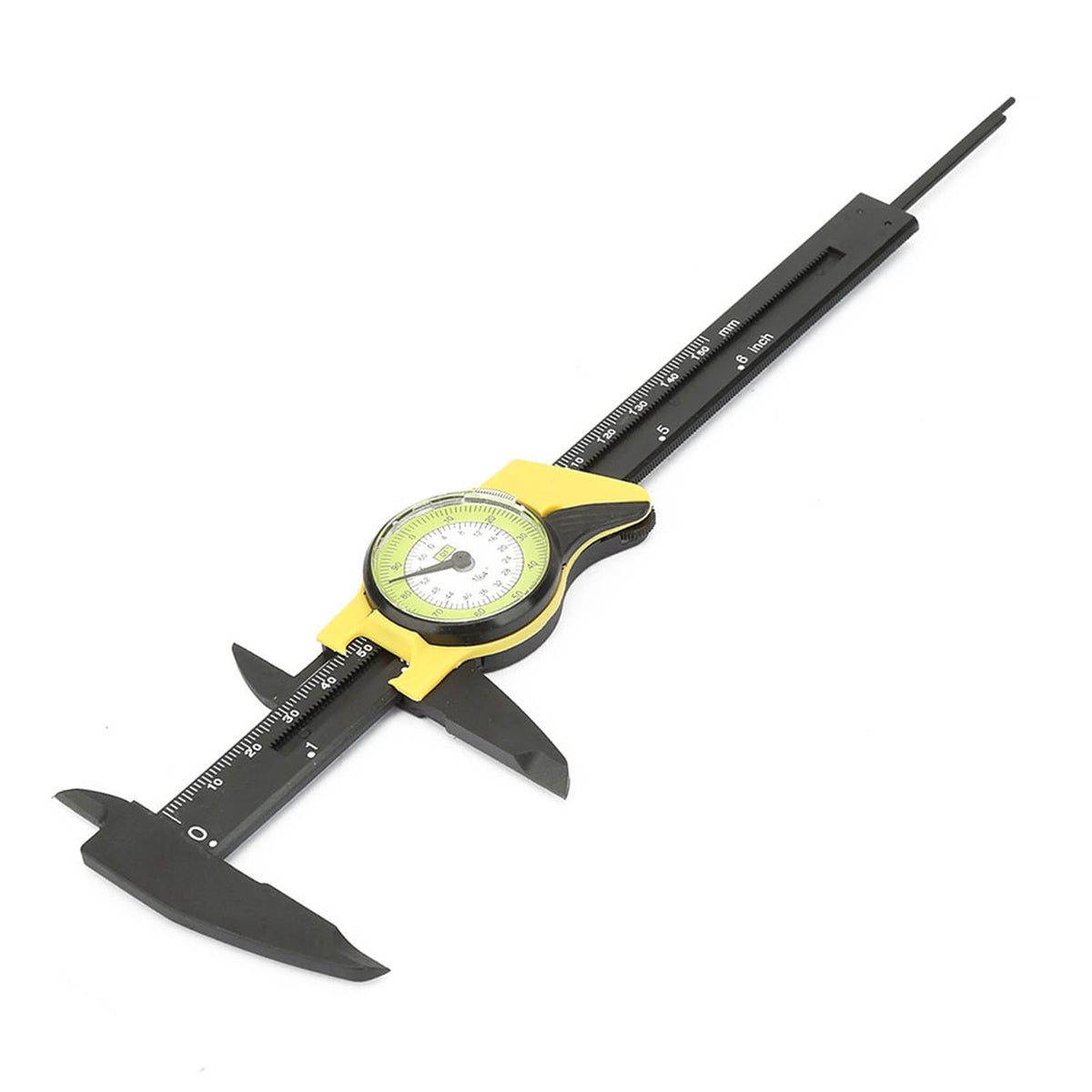 Riousery 0-6 inches / 0-150mm Plastic Dial Vernier Caliper Ruler Gauge Professional Measurement Tool for Woodworking, Jewelry, DIY Projects and General Home Use (Yellow)