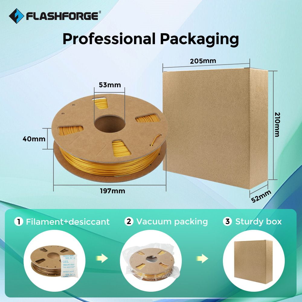 Flashforge PETG Filament 1.75mm, 1KG/2.2lbs PETG 3D Printer Filament, Burnt Titanium