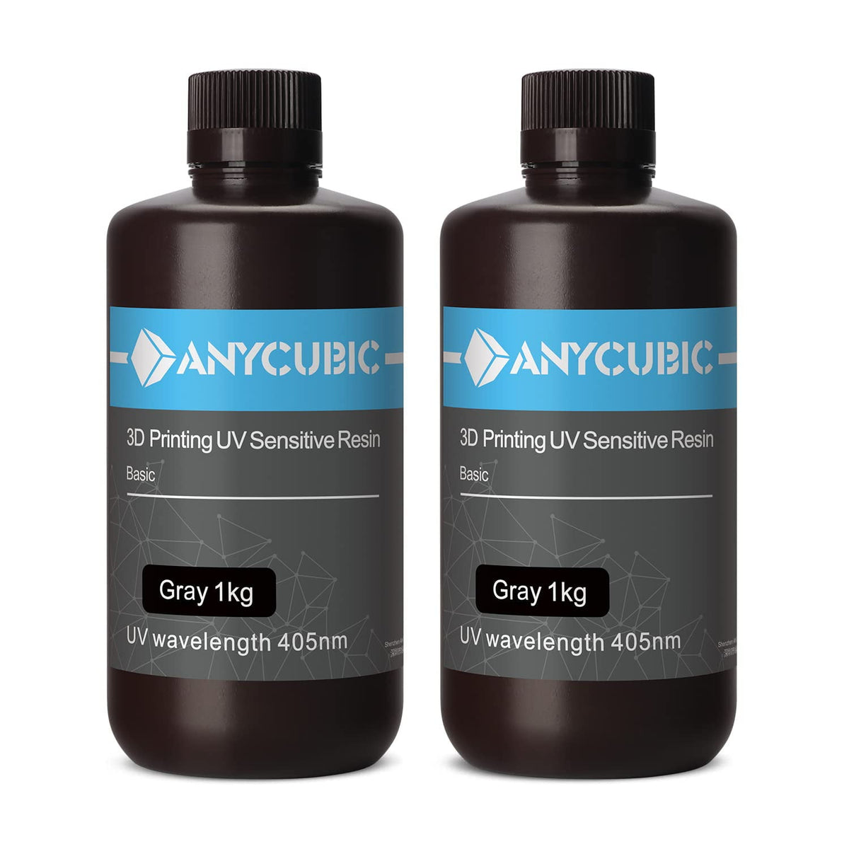 ANYCUBIC Water-Wash Resin For LCD 3D Printer High Precision Low Odor Low Viscosity 3D Printing Standard Photopolymer(Gray 2kg)