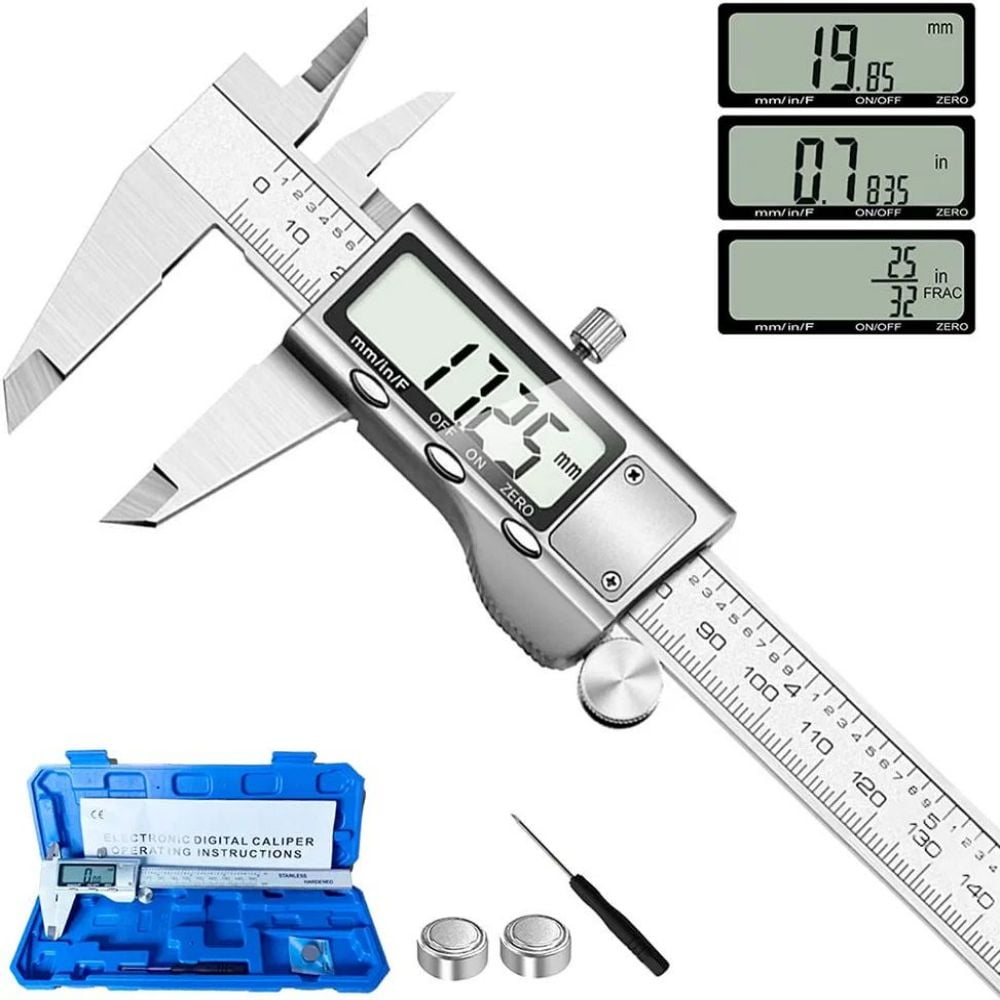CACHOR KQL040 3 Unit Conversion Stainless Steel Adjustable Caliper, 6 inch