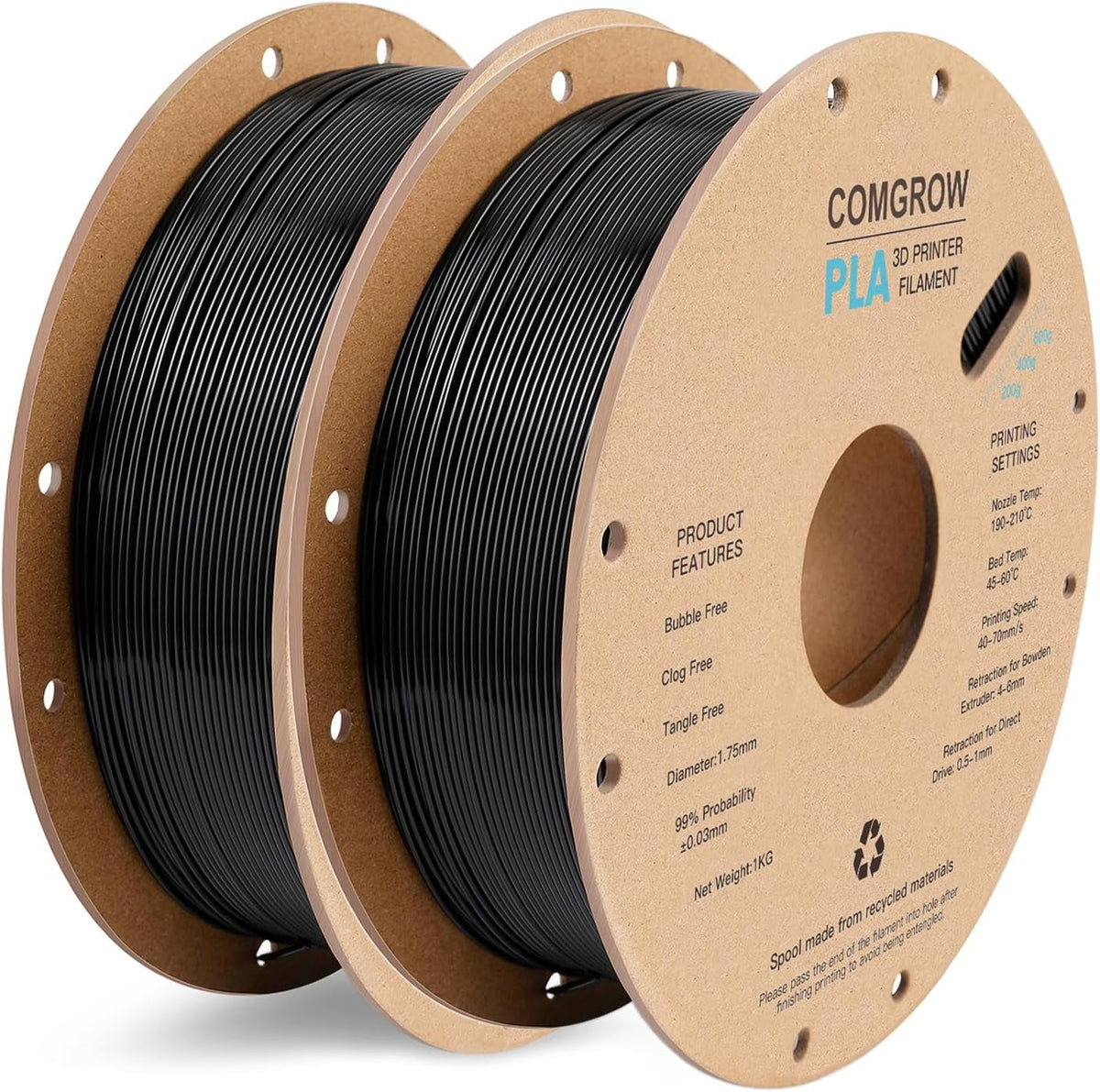 Creality Toughness PLA Filament 1.75mm Grey 1KG 3D Printer Filament