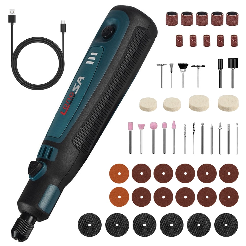 Cordless Rotary Tool with 50-Piece Accessory Kit, 3-Speed and USB Charging, Polishing, Drilling, Etching, Engraving, DIY Crafts