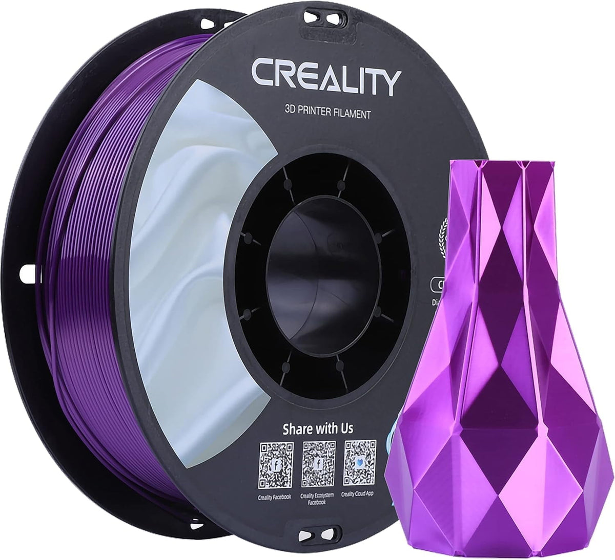 Creality 3D Printing Silk PLA Filament 3D Printer Gold Silver Shiny Filaments 1.75mm Neatly Wound Dimensional Accuracy +/- 0.03 mm Silk Smooth Printing 2.2lbs for Most 3D Printers