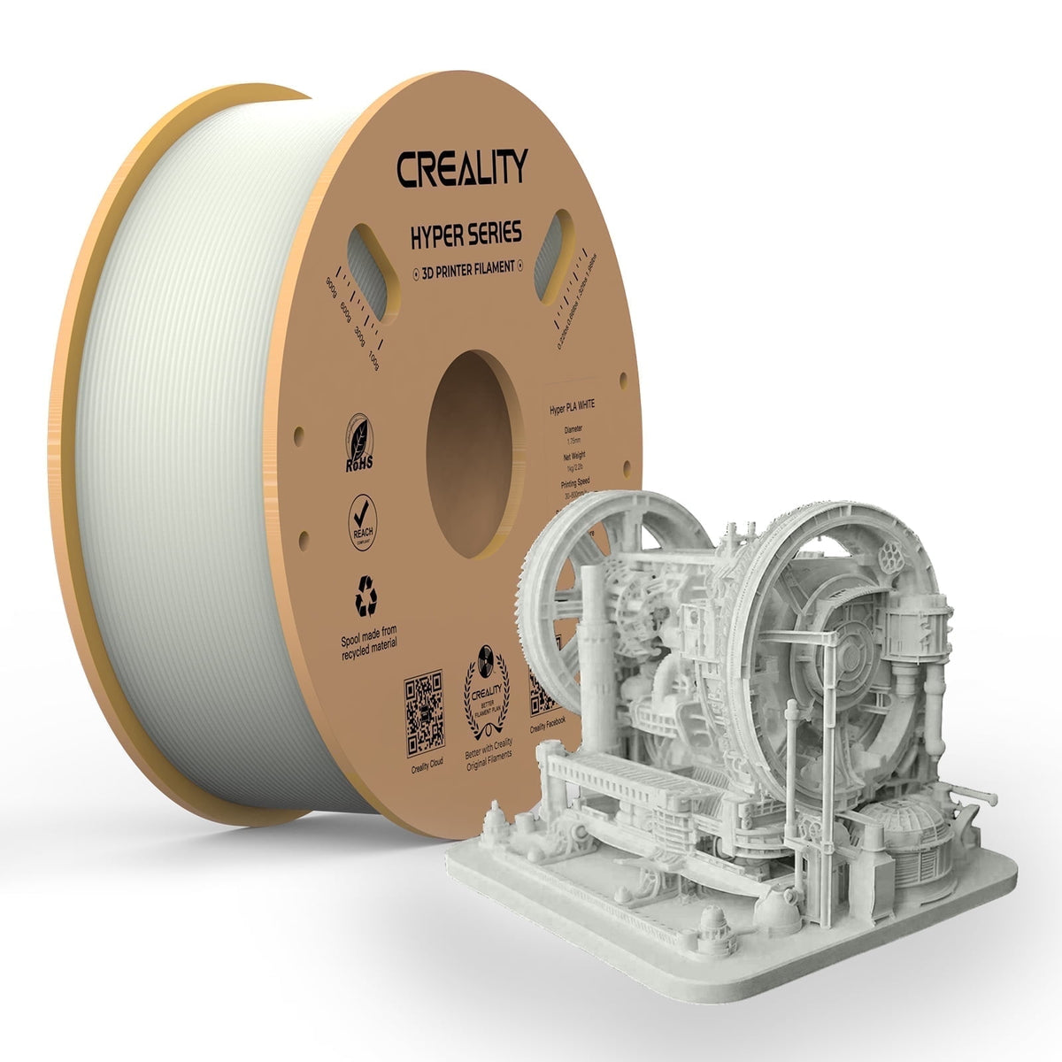 Creality Hyper PLA Filament 3D Printer Filament 600mm/s Higher Toughness High-Speed Printing Dimensional Accuracy +/- 0.03mm 1kg(2.2lbs) Compatible with Most 3D Printers, Red