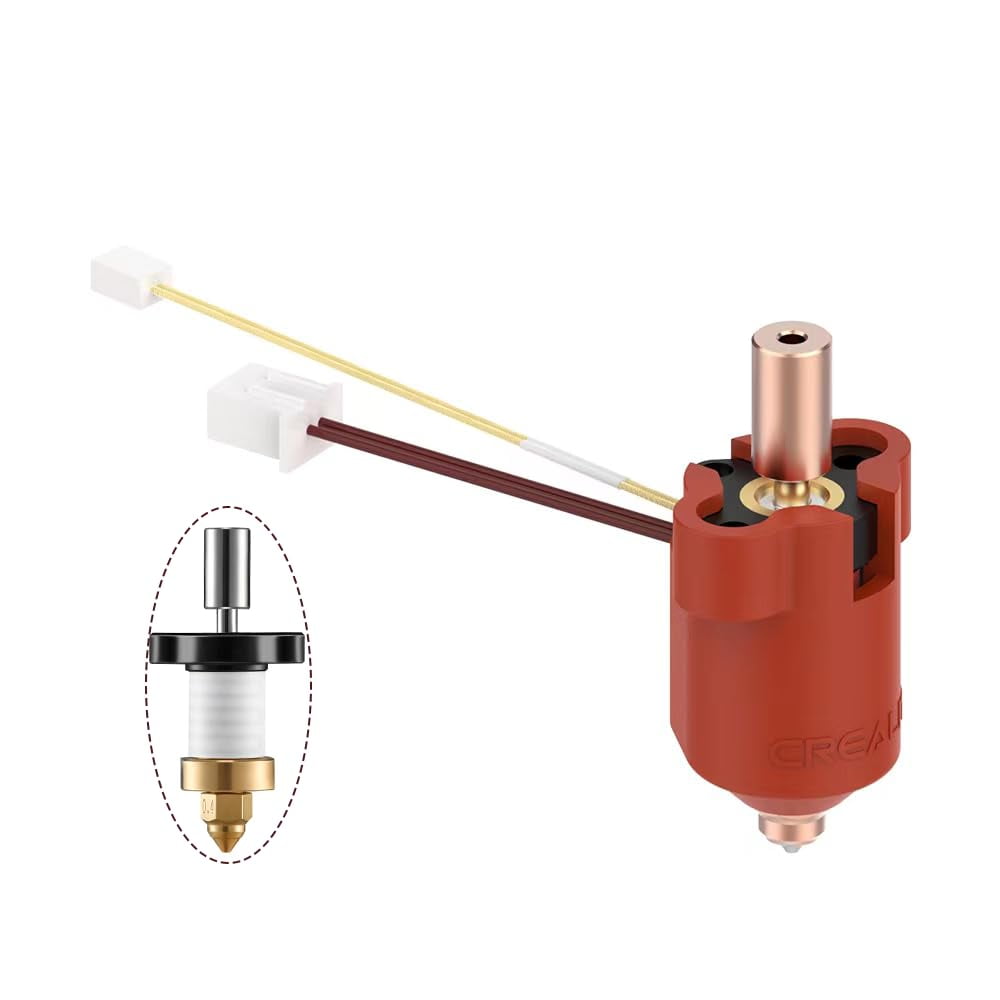 Creality K1 Ceramic Heating Block Kit, 3D Printer 300℃ High Temperature 60W Fast Heating Titanium Alloy Throat Tube Hotend Heat Block Kit with 0.4mm Nozzles for K1, K1 Max 3D Printer