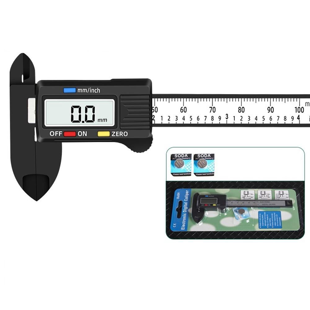 Digital Caliper 150mm 6 Inch High Precision Carbon Fiber Electronic Vernier Caliper 3 in 1 Measuring Tool Large LCD Screen Lightweight Non Marring for Jewelry Crafts