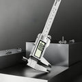 Digital Caliper Measuring Tool, Stainless Steel Vernier Caliper Digital Micrometer with Large LCD Screen, Easy Switch from Inch Metric Fraction, 6 Inch Caliper Tool for DIY/Household