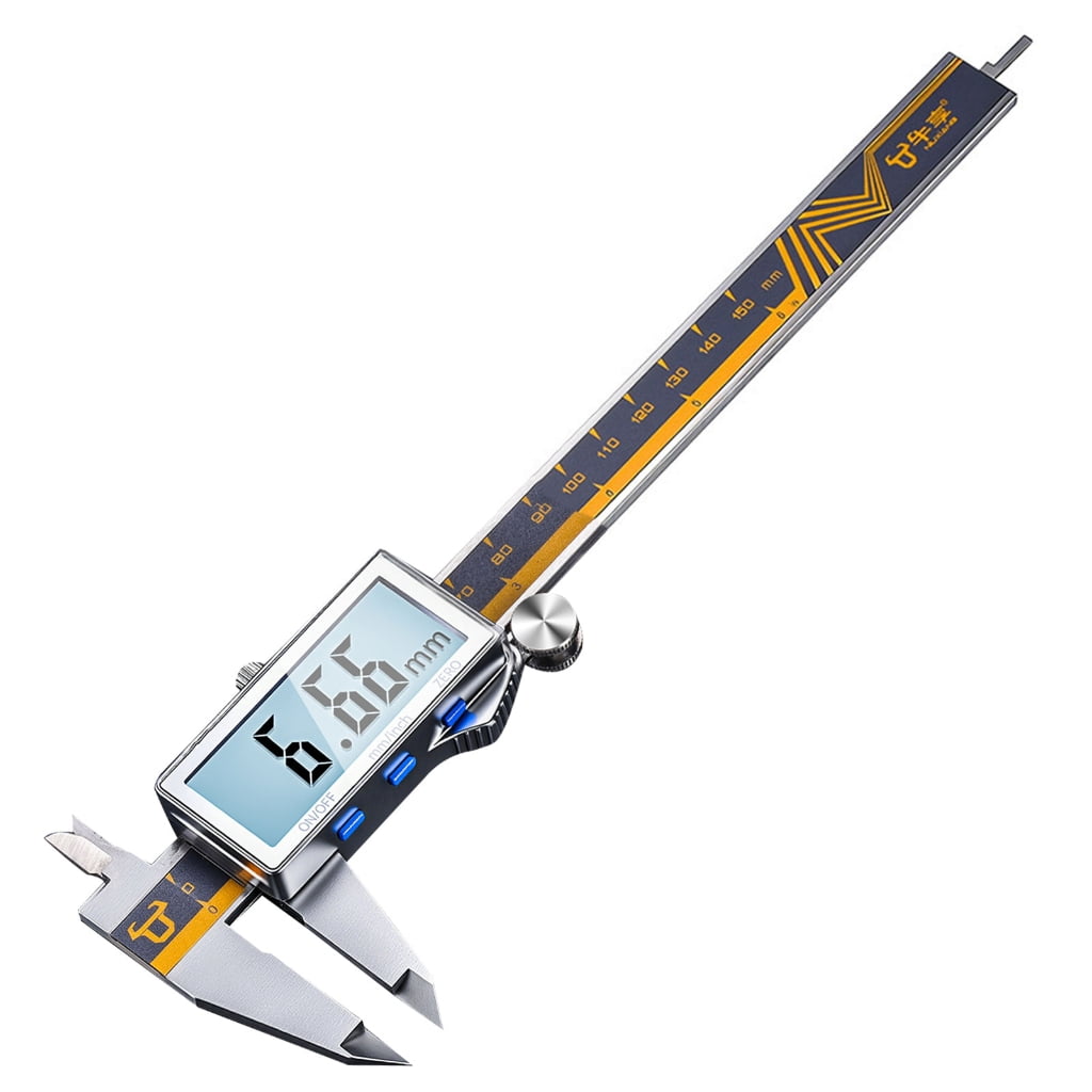 Digital Caliper Measuring Tool, Metal Vernier Caliper Digital Micrometers with Large LCD Screen for Household