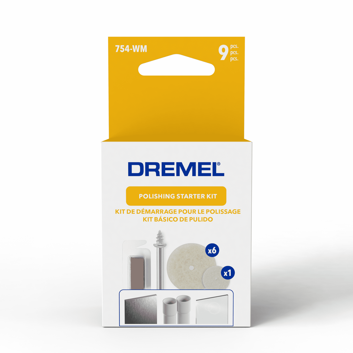 Dremel 754-WM Cleaning & Polishing Rotary Tool Accessory Starter Kit, 9 Pieces