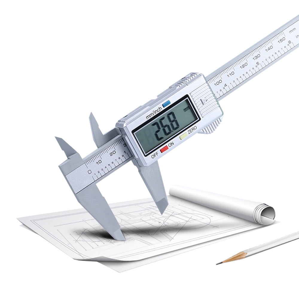 Electronic Digital Caliper, Plastic Vernier Caliper, Caliper Measuring Tool with Conversion, Extra Large LCD Screen, Auto Off Featured Micrometer Ruler