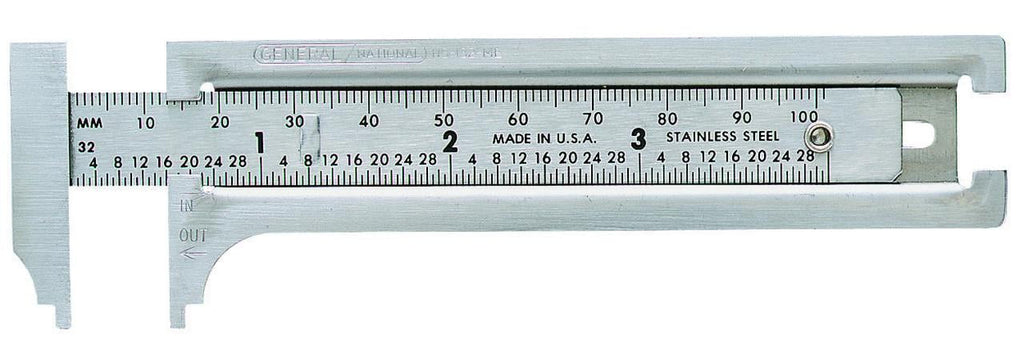 General Tools 132ME 3-Inch English and Metric Pocket Sliding Bar Caliper