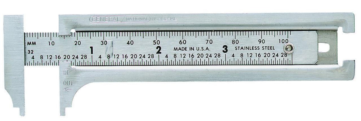 General Tools 132ME 3-Inch English and Metric Pocket Sliding Bar Caliper