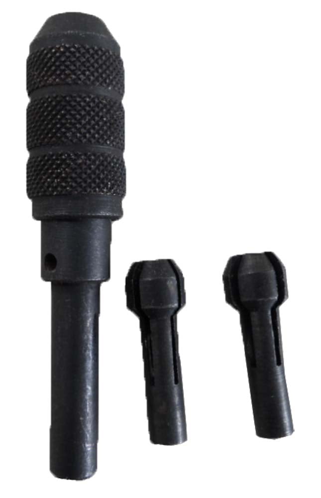 HAWK 1-3mm PIN CHUCK Set | 3 Sizes: 1mm-3mm | 7/8" (2.2 cm) Chucks, 2 3/8" (6 cm) Vise | Black Oxidized Steel | Essential for Drilling, Jewelry & Precision Tasks