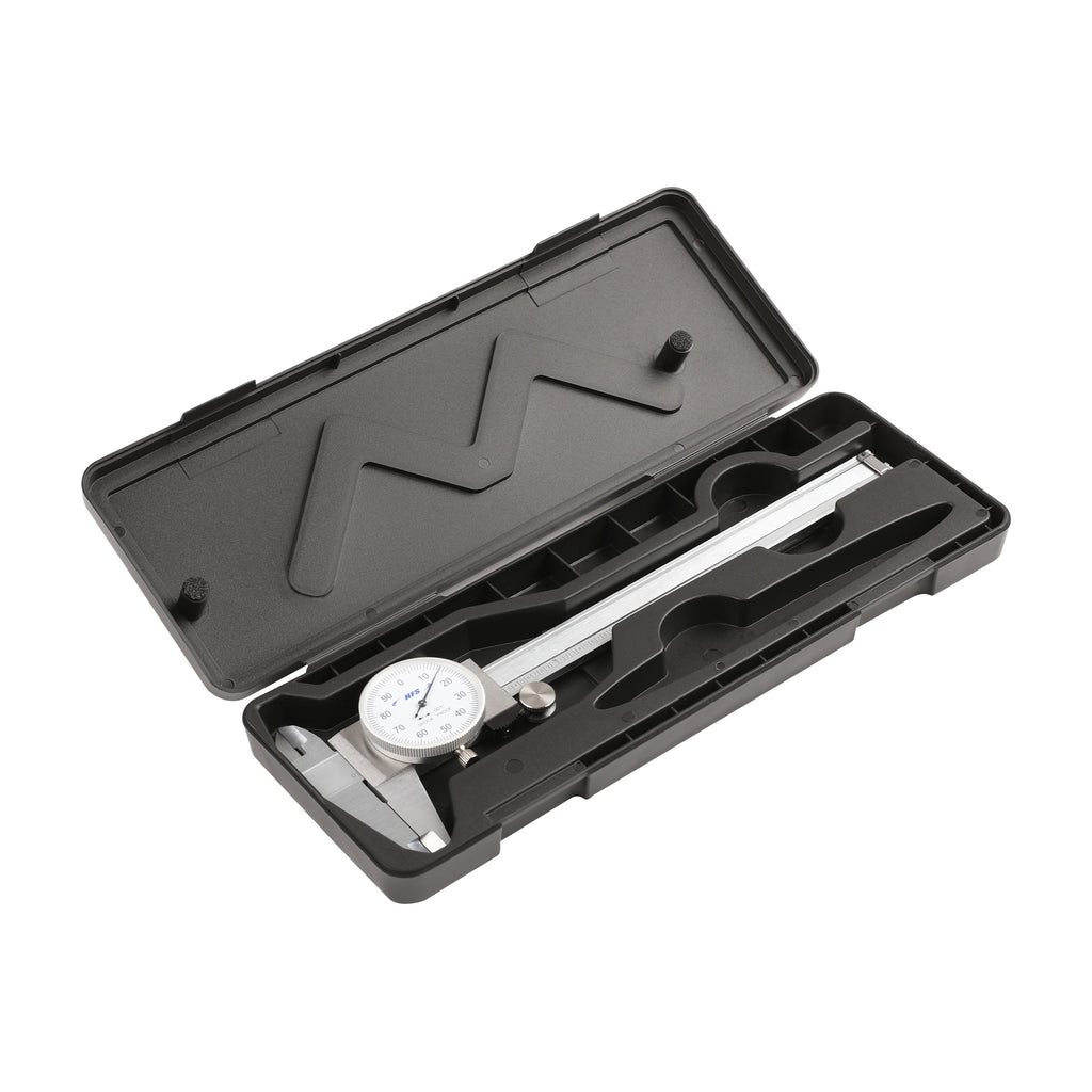 HFS(R) 0-6" Imperial Dial Caliper 4 Way Measurment .001" Accuracy Shockproof Carbon Steel