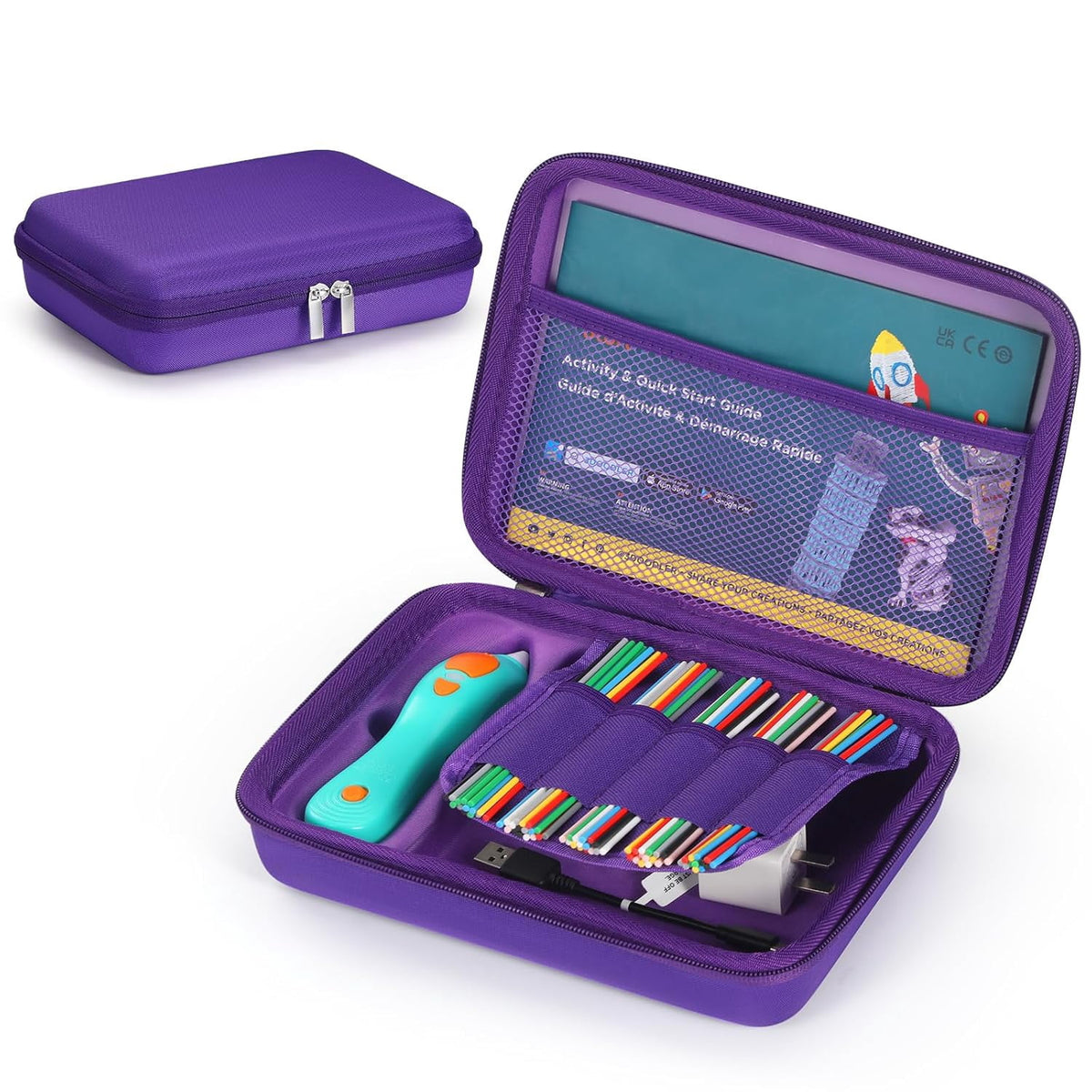 Hard Case Compatible with 3Doodler Start+ Essentials (2023) for 3D Pen Set for Kids, Art Activity Set Carrier Case for Printing Filament Refill and USB Charger,Blue (Box Only)