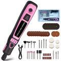 INTELIVE 50pcs Mini Cordless Rotary Tool Set, 16000RPM Cordless Electric Grinder Set Kit, Lightweight Mini Grinder with 3 Speeds for Curving DIY Cutting Crafting Work, Pink