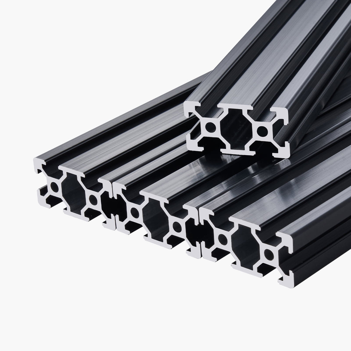 KFFKFF 5PCS 59 in (1500 mm) T Slot 2040 Aluminum Extrusion Profile, European Standard Anodized Linear Rail, Durable Aluminum Rail for 3D Printer, CNC Machine DIY, Laser Engraving, Black